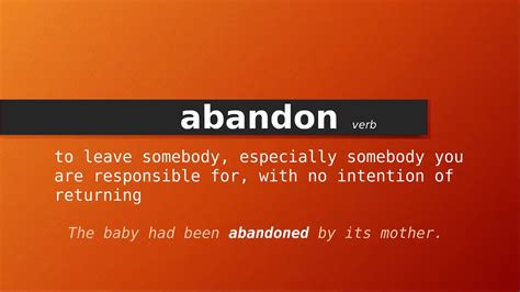 abandoned auf deutsch|abandon meaning with example.